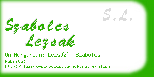 szabolcs lezsak business card